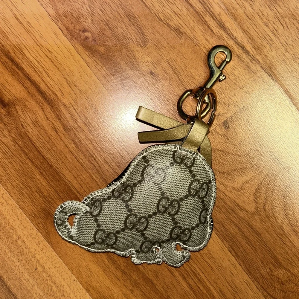 Authentic Gucci Dog GG Coated Canvas Bag Charm /Keychain / Keyring
